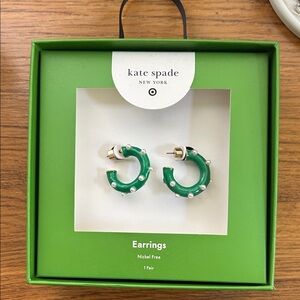 Green and white Kate Spade for target earrings